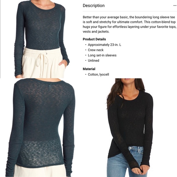NWT Free People Boundary LongSleeve Green Top S - Picture 9 of 10